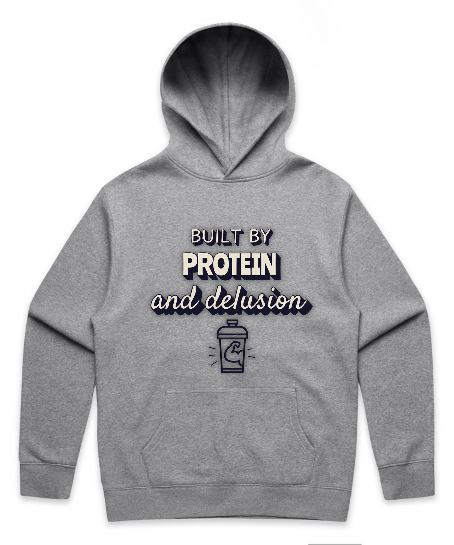 ”BUILT BY PROTEIN & DELUSION” - Unisex Oversized Pumpcover Hoodie