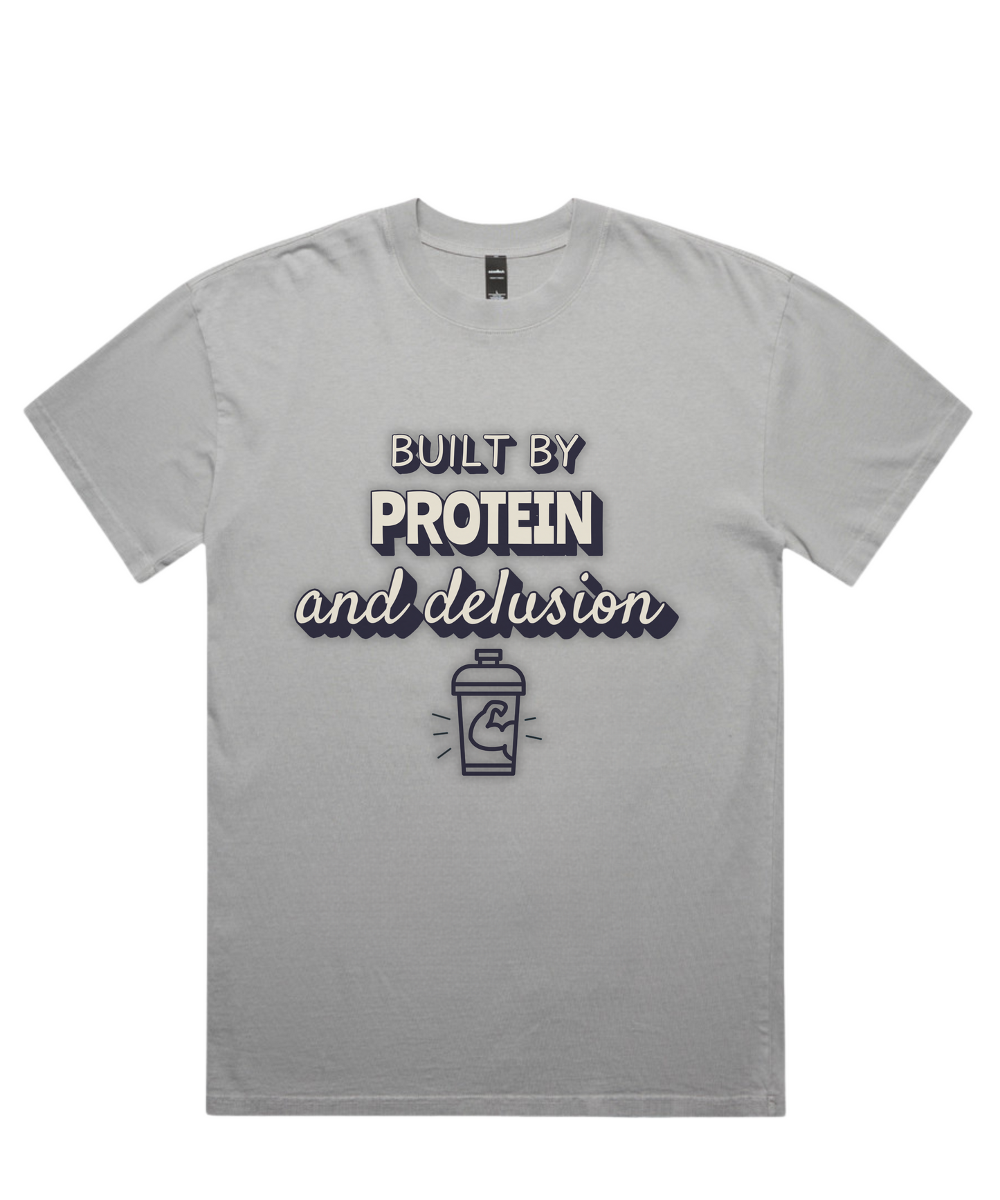 BUILT BY PROTEIN & DELUSION – Unisex Oversized Pumpcover Tee