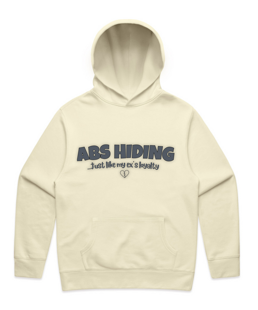 ABS HIDING... Just Like My Ex’s Loyalty – Unisex Oversized Pumpcover Hoodie