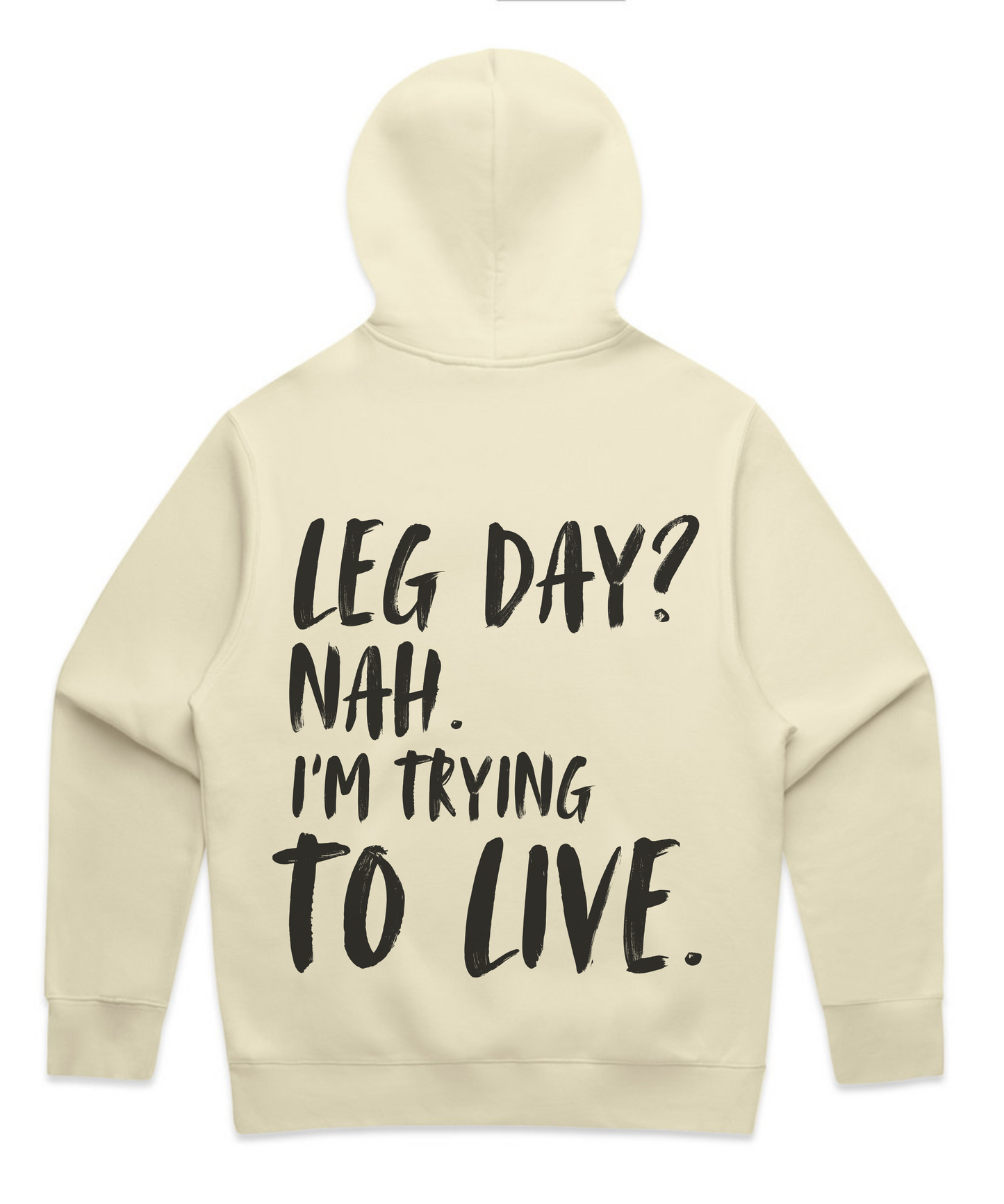 π LEG DAY? NAH. IβM TRYING TO LIVE - Unisex Oversized Pumpcover Hoodie