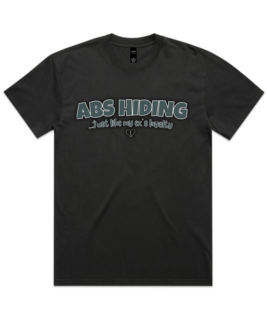 ”ABS HIDING... JUST LIKE MY EX’S LOYALTY” – Unisex Oversized Pumpcover Tee