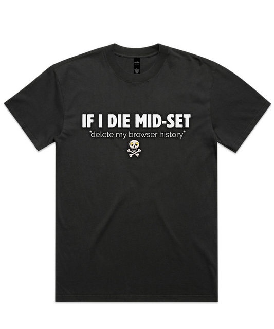 IF I DIE MID-SET☠️ – Unisex Oversized Pumpcover Tee
