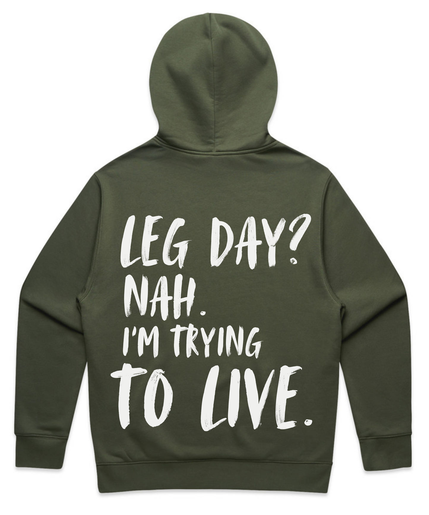 'LEG DAY? NAH. I’M TRYING TO LIVE '- Unisex Oversized Pumpcover Hoodie