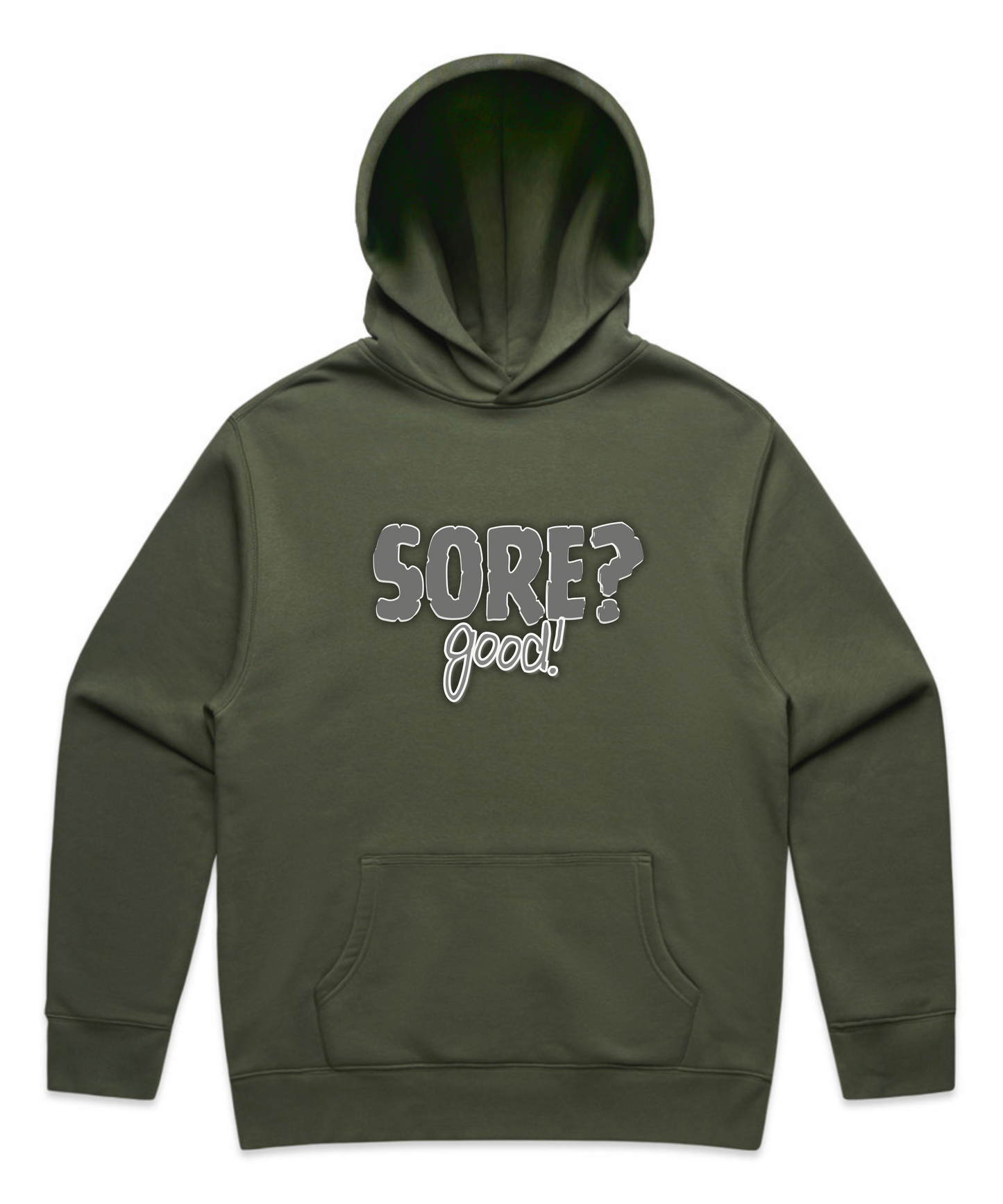 "SORE? Good - Unisex Pumpcover Hoodie – Built by Pain, Powered by Delusion