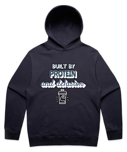 BUILT BY PROTEIN & DELUSION - Unisex Oversized Pumpcover Hoodie