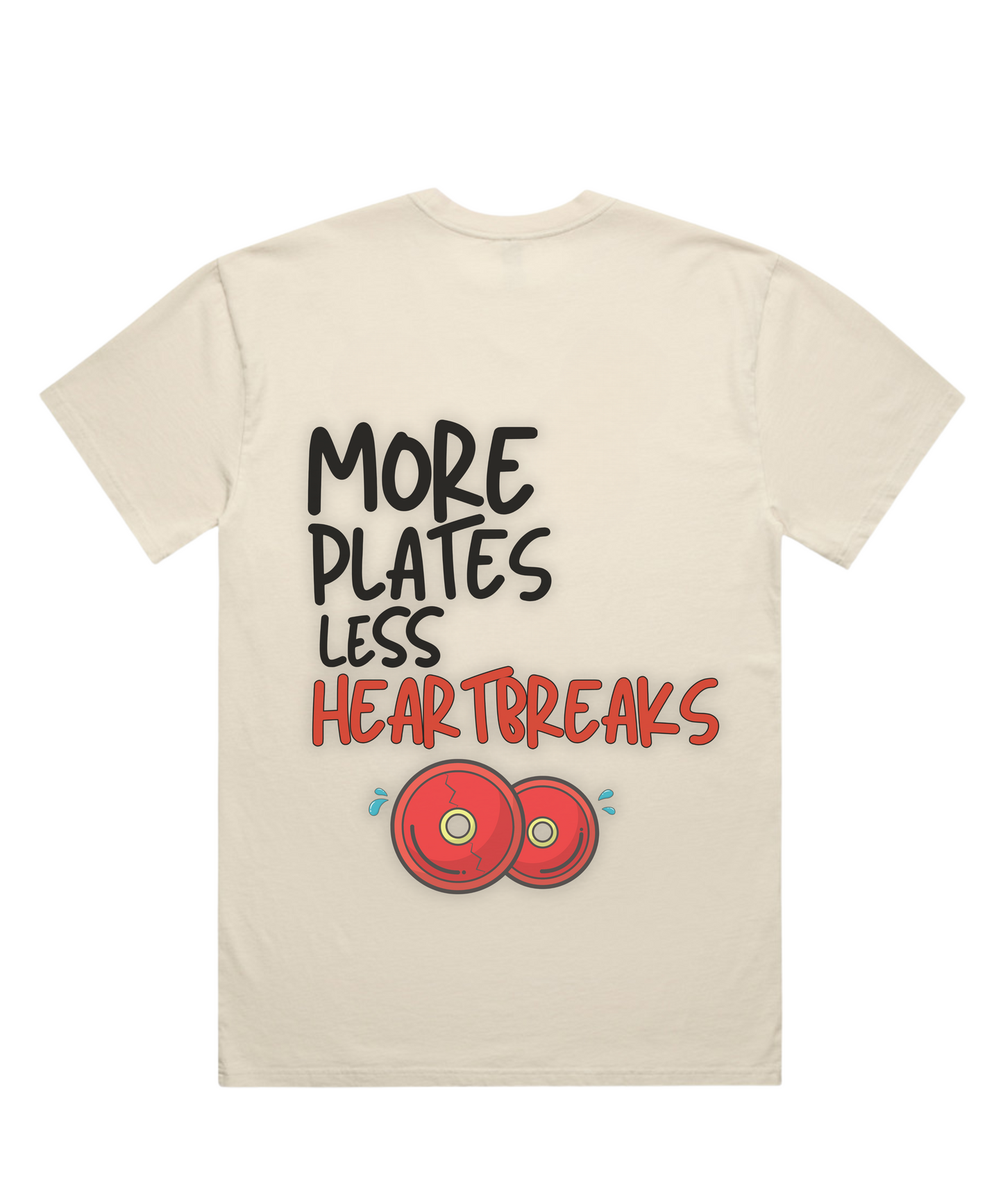 “MORE PLATES, LESS HEARTBREAKS” Unisex Oversized Pumpcover Tee