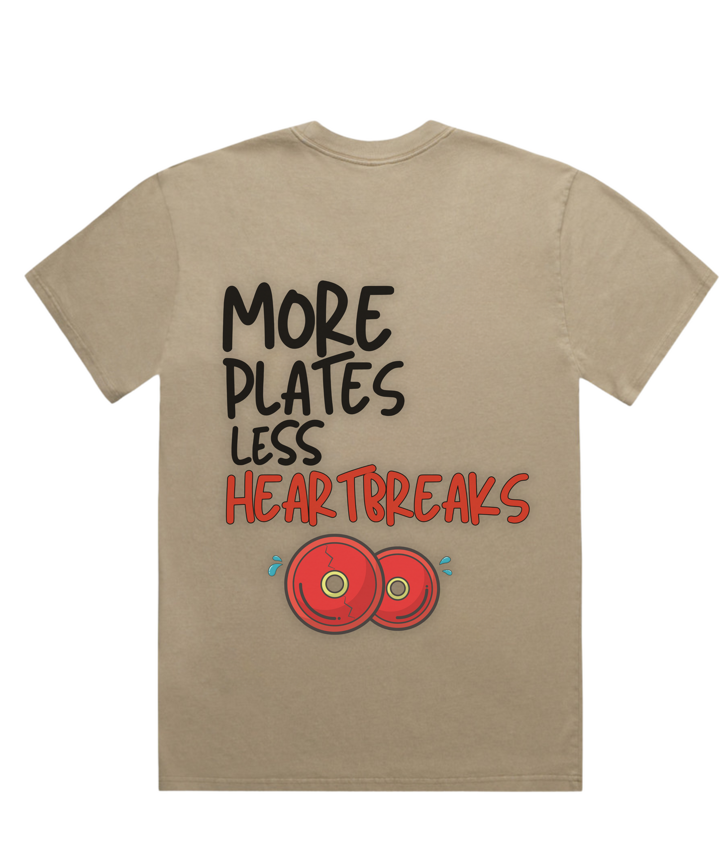 “MORE PLATES, LESS HEARTBREAKS” Unisex Oversized Pumpcover Tee
