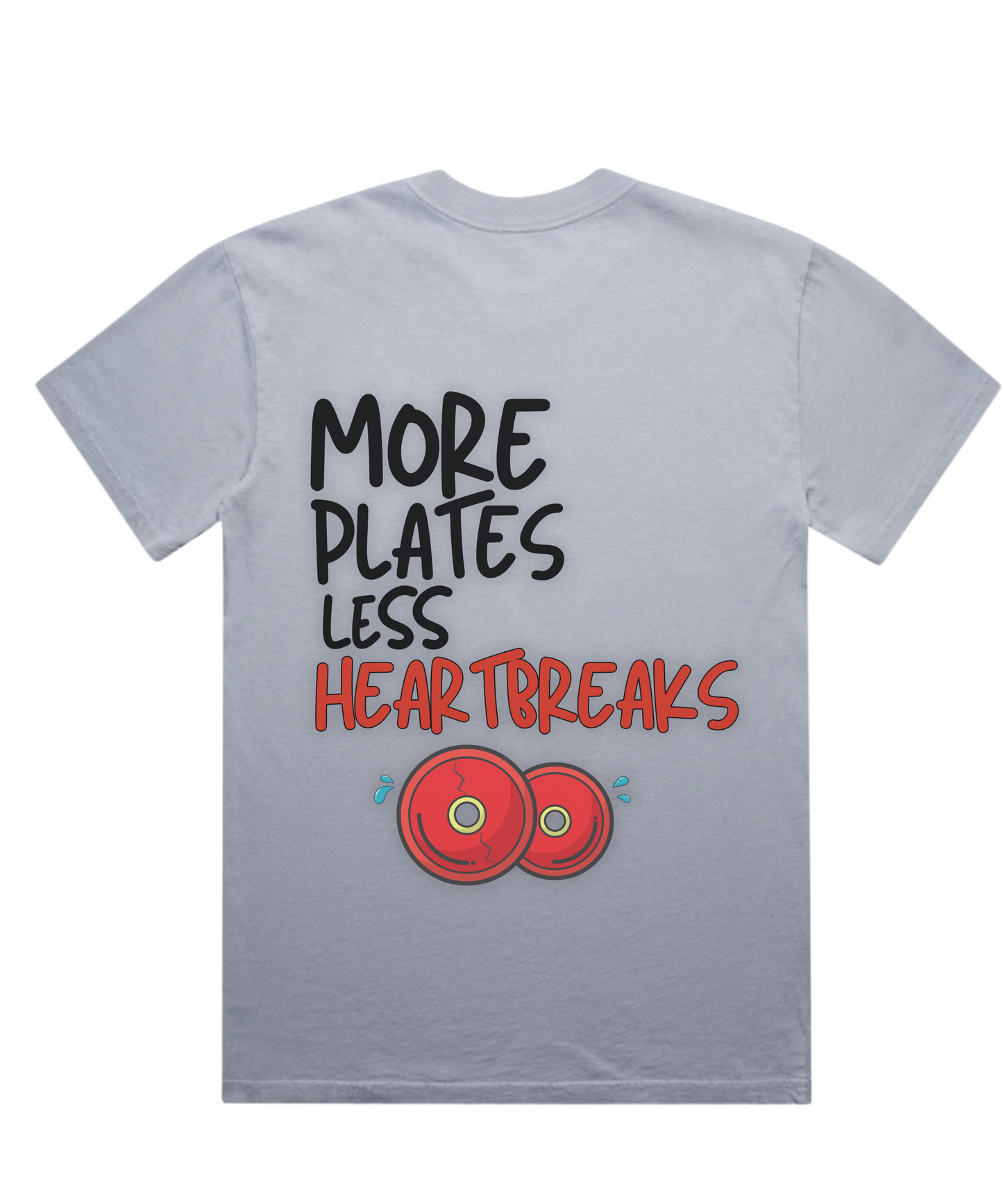 “MORE PLATES, LESS HEARTBREAKS” Unisex Oversized Pumpcover Tee