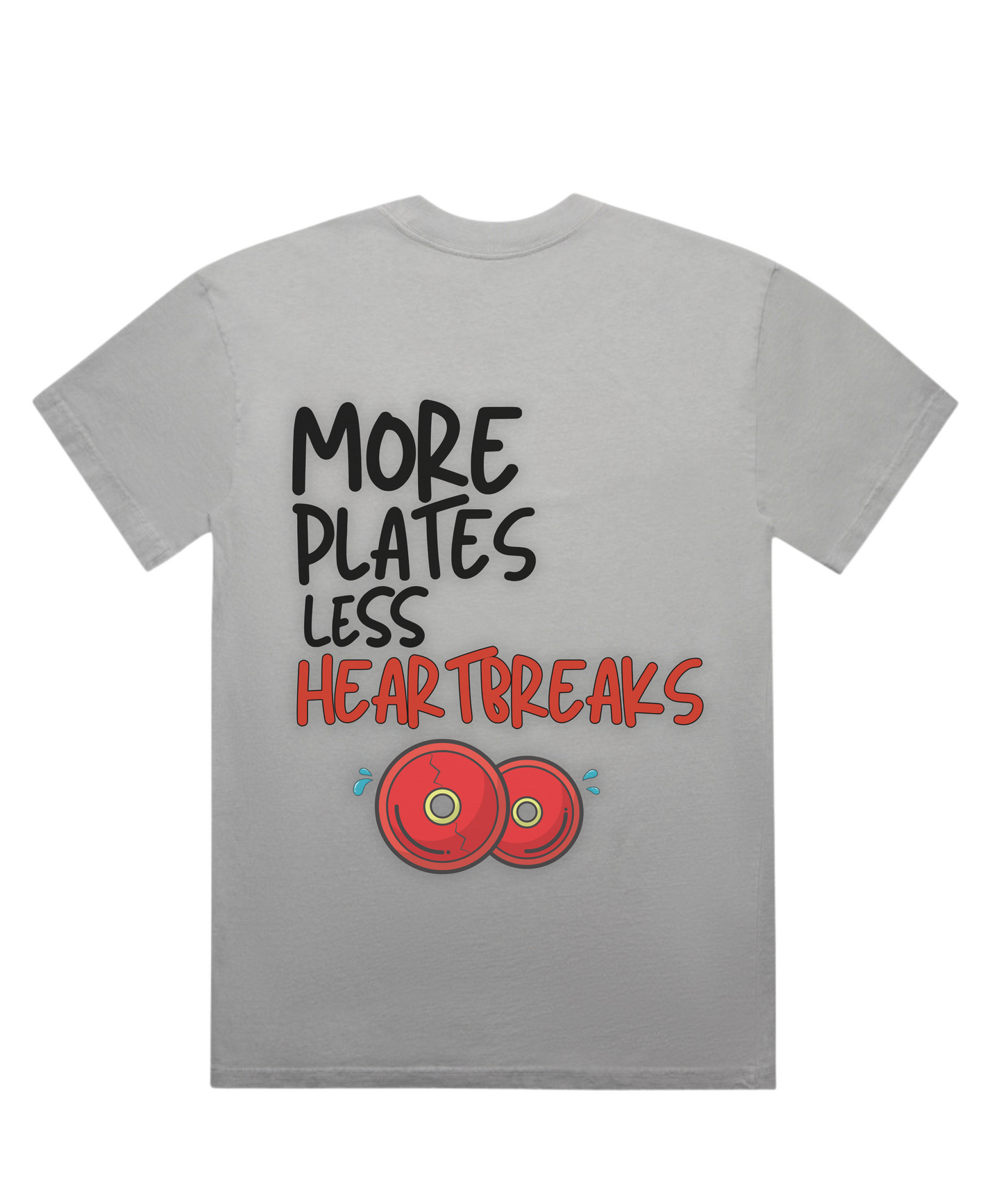 “MORE PLATES, LESS HEARTBREAKS” Unisex Oversized Pumpcover Tee