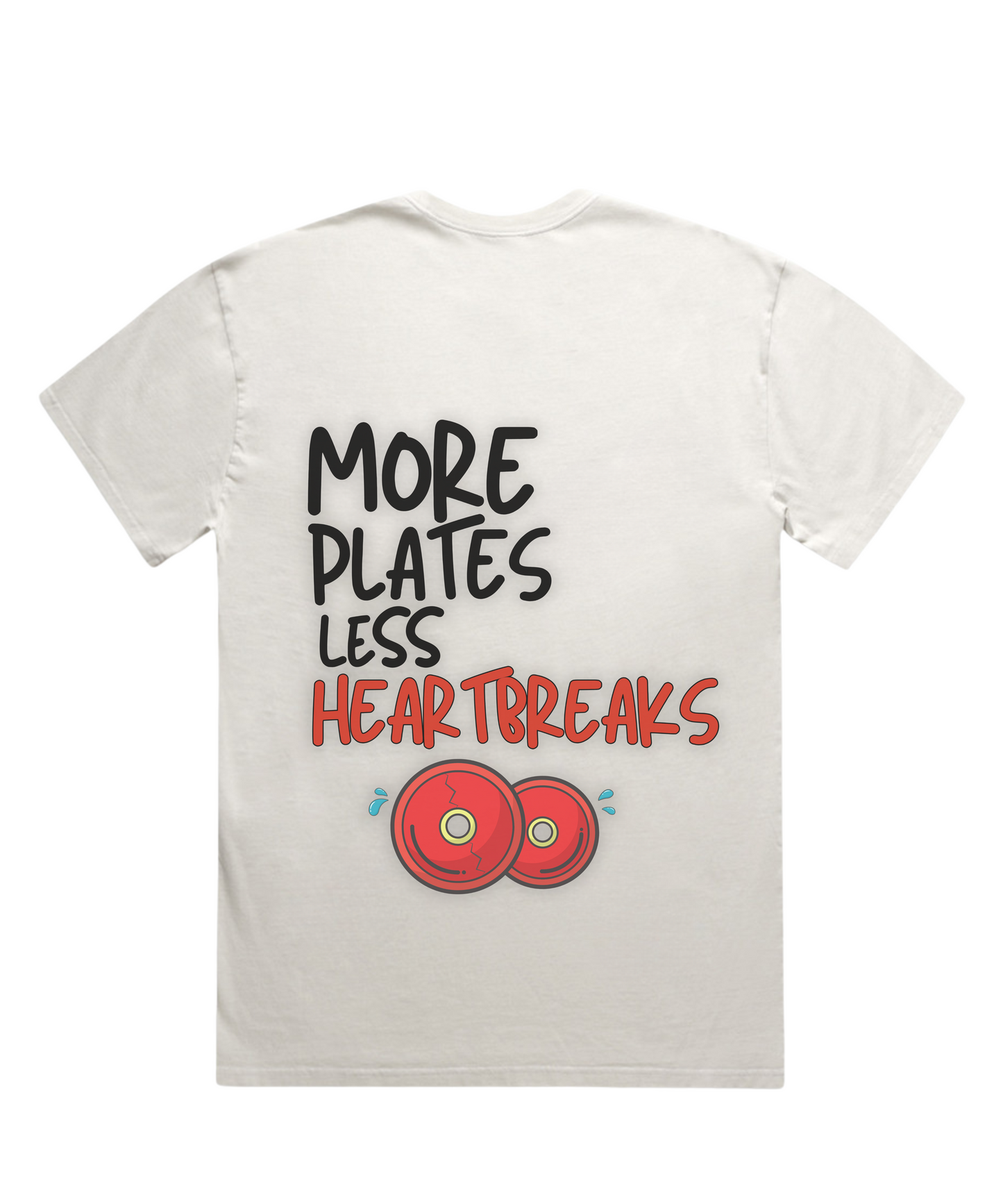 “MORE PLATES, LESS HEARTBREAKS” Unisex Oversized Pumpcover Tee