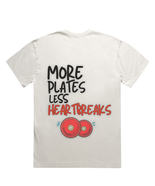 “MORE PLATES, LESS HEARTBREAKS” Unisex Oversized Pumpcover Tee
