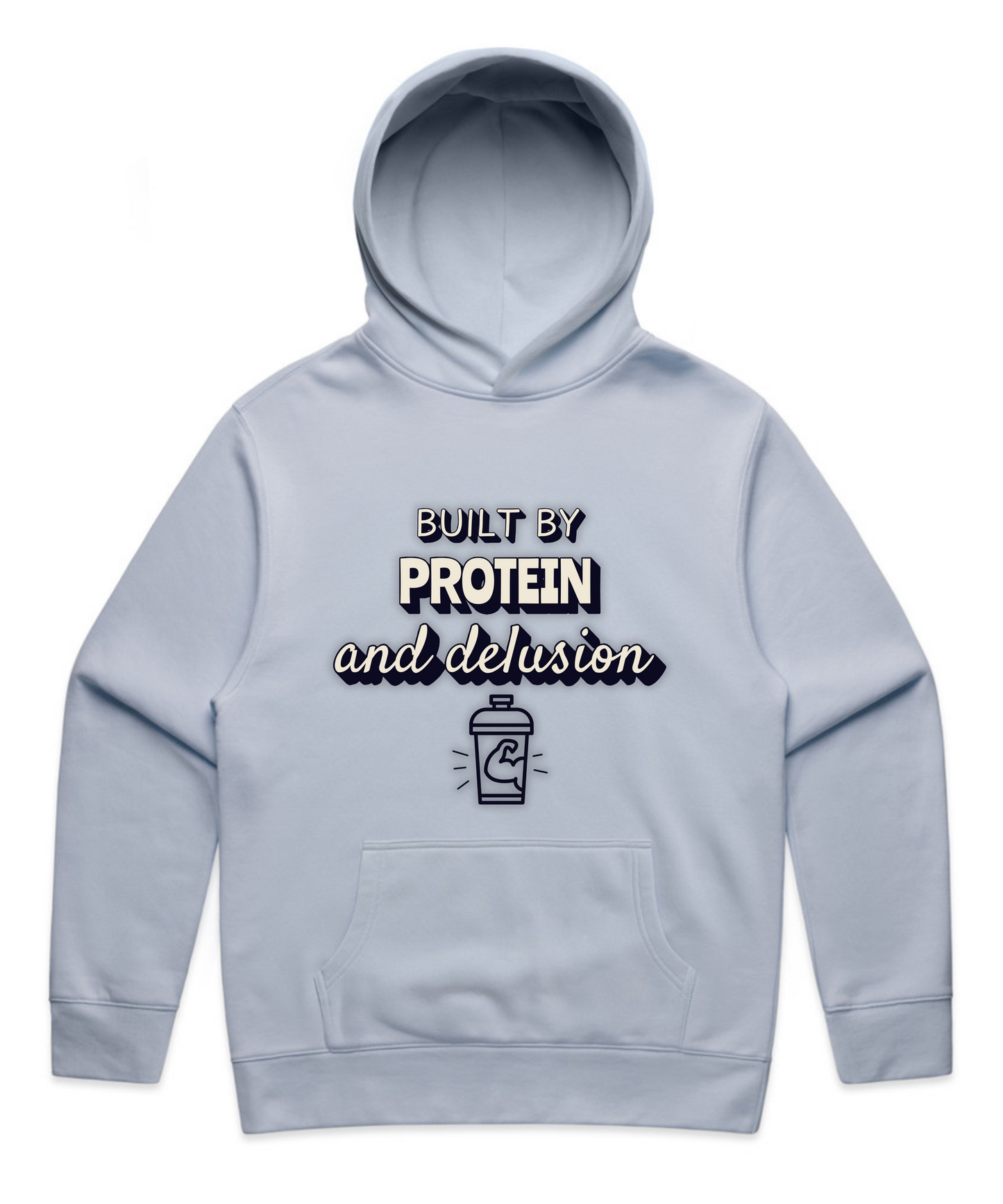 ”BUILT BY PROTEIN & DELUSION” - Unisex Oversized Pumpcover Hoodie