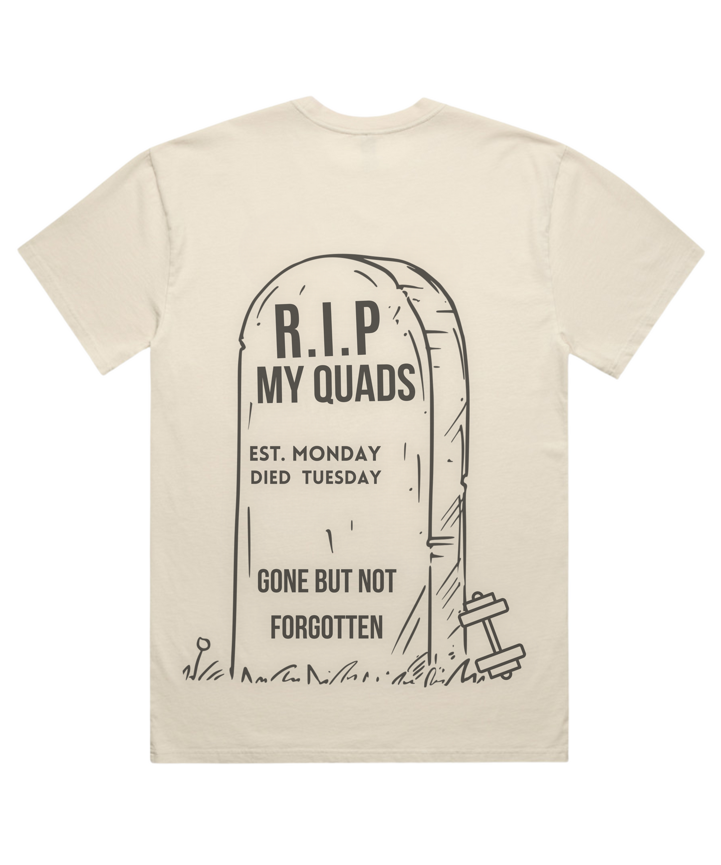 ”🪦 RIP MY QUADS”– Unisex Oversized Heavyweight Pumpcover Tee