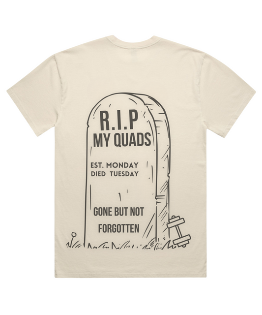 ”🪦 RIP MY QUADS”– Unisex Oversized Heavyweight Pumpcover Tee
