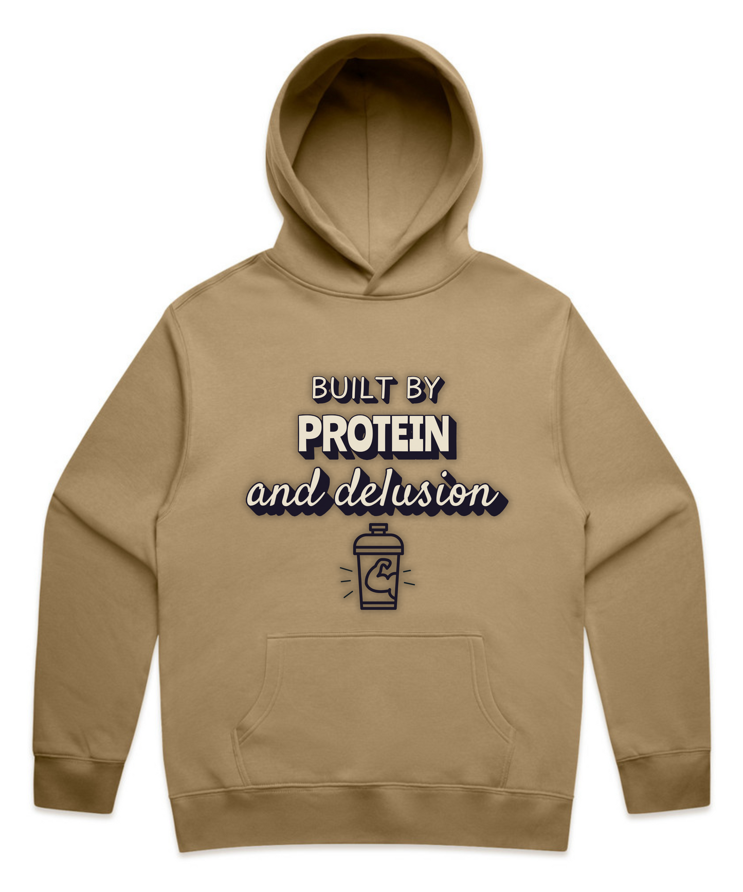 ”BUILT BY PROTEIN & DELUSION” - Unisex Oversized Pumpcover Hoodie