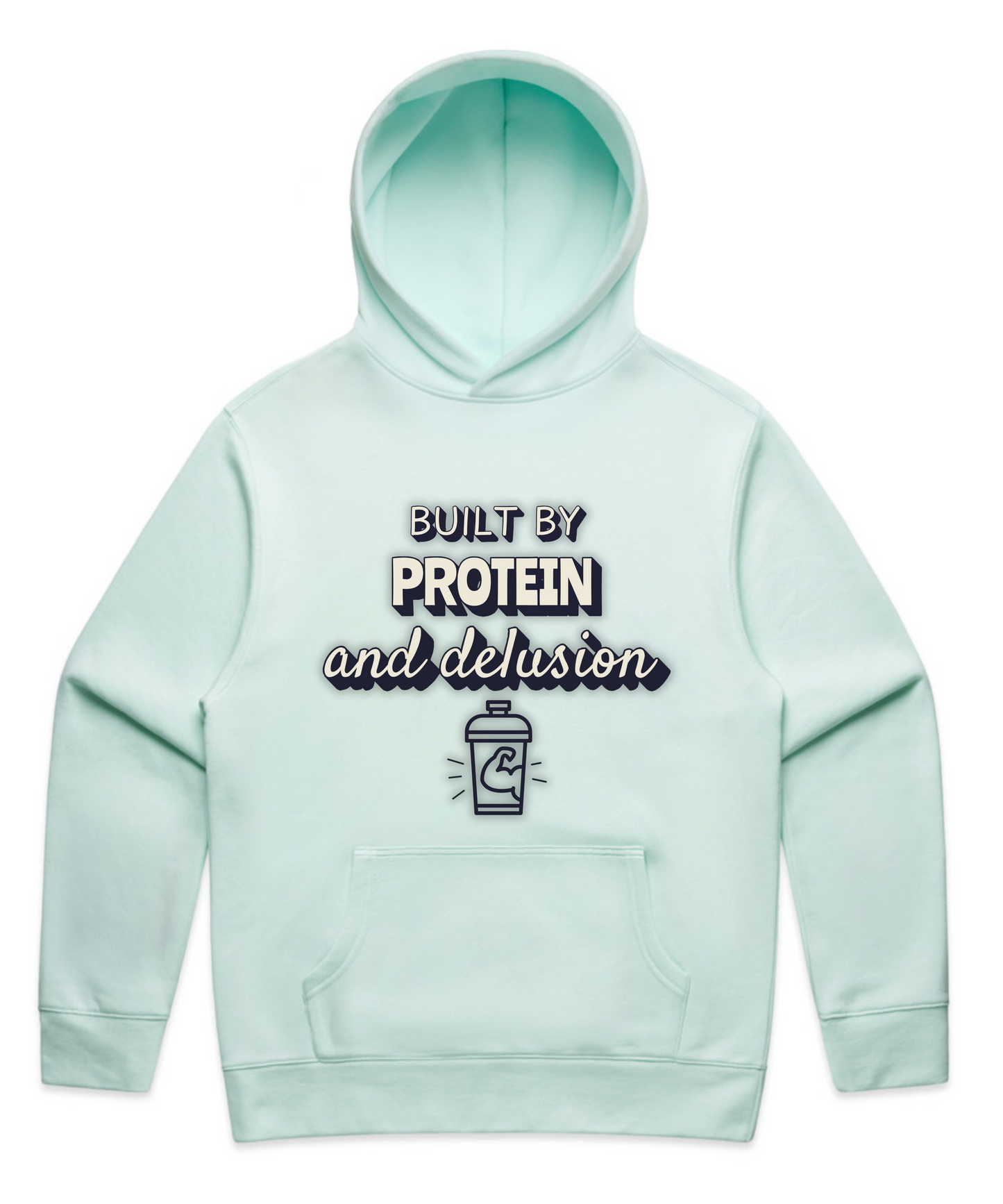 ”BUILT BY PROTEIN & DELUSION” - Unisex Oversized Pumpcover Hoodie