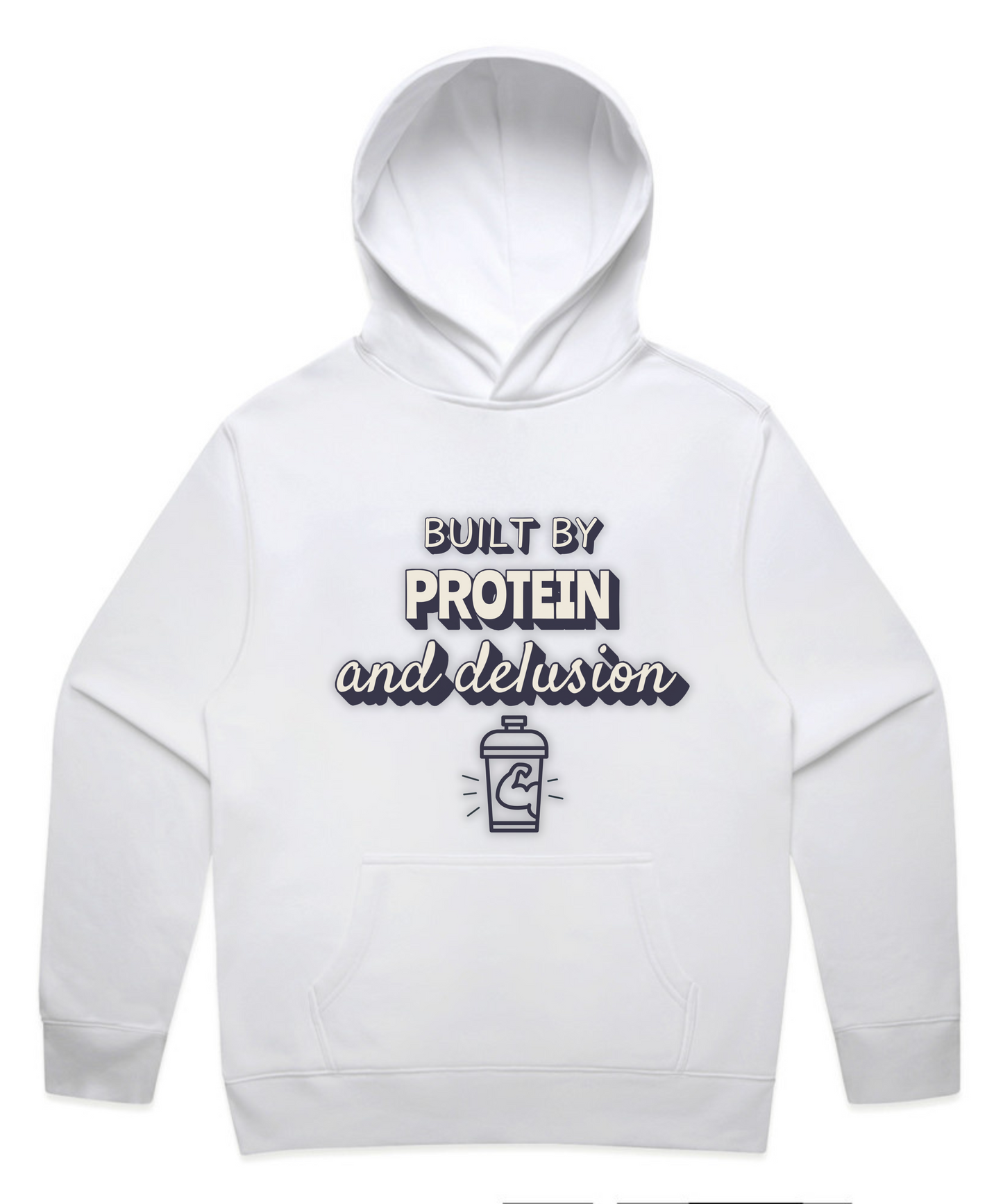 ”BUILT BY PROTEIN & DELUSION” - Unisex Oversized Pumpcover Hoodie