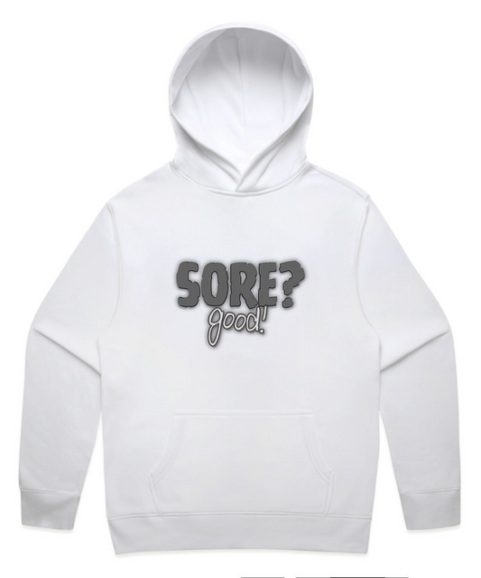 SORE? Good - Unisex Pumpcover Hoodie – Built by Pain, Powered by Delusion