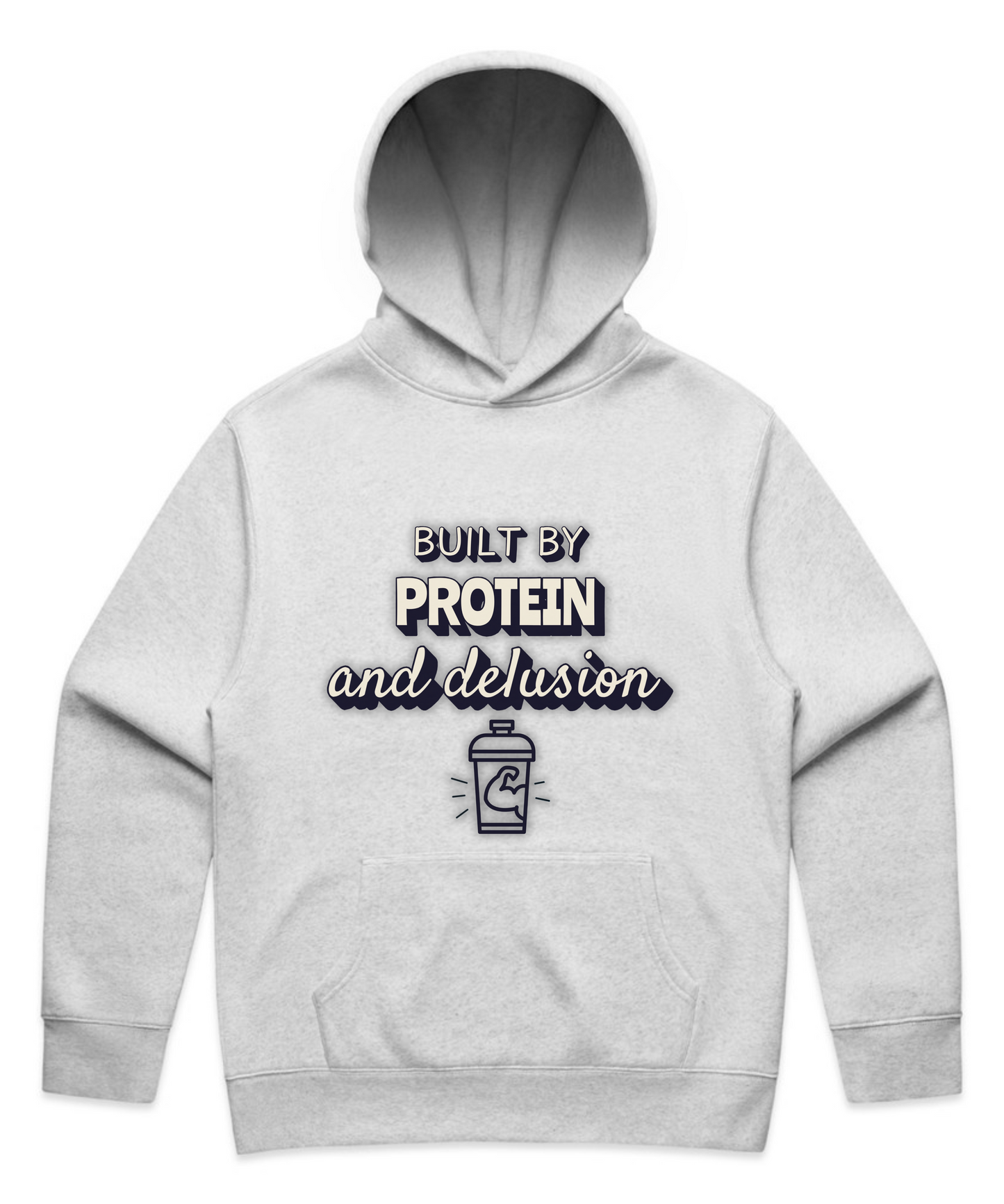 ”BUILT BY PROTEIN & DELUSION” - Unisex Oversized Pumpcover Hoodie