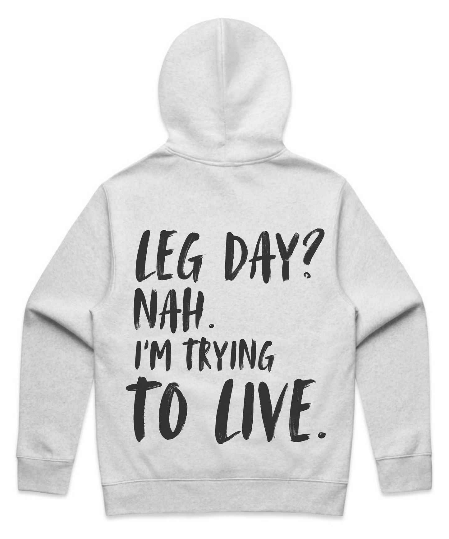 π LEG DAY? NAH. IβM TRYING TO LIVE - Unisex Oversized Pumpcover Hoodie