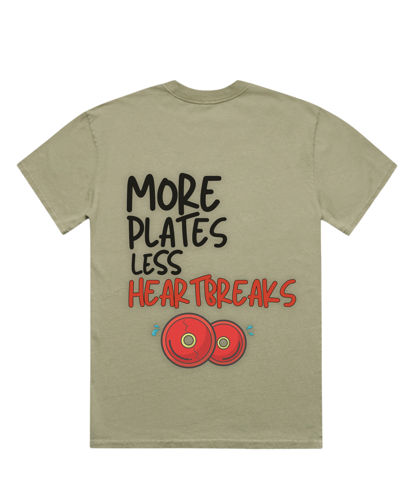 “MORE PLATES, LESS HEARTBREAKS” Unisex Oversized Pumpcover Tee
