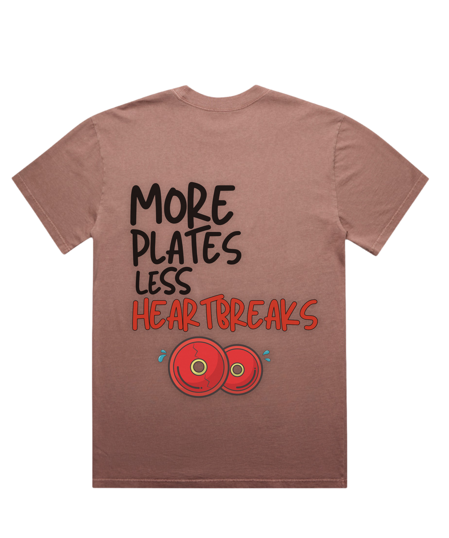 “MORE PLATES, LESS HEARTBREAKS” Unisex Oversized Pumpcover Tee