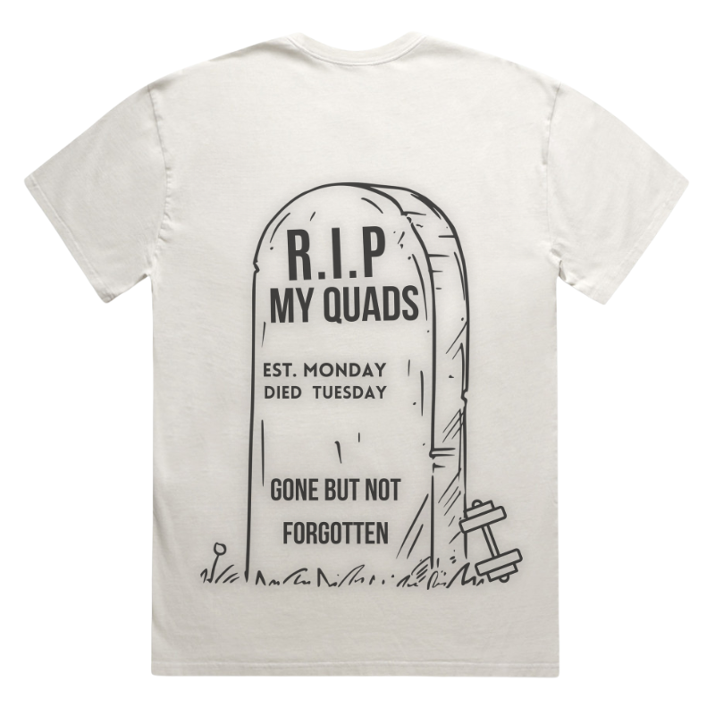”🪦 RIP MY QUADS”– Unisex Oversized Heavyweight Pumpcover Tee
