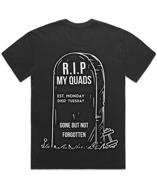 🪦 RIP MY QUADS – Unisex Oversized Heavyweight Pumpcover Tee