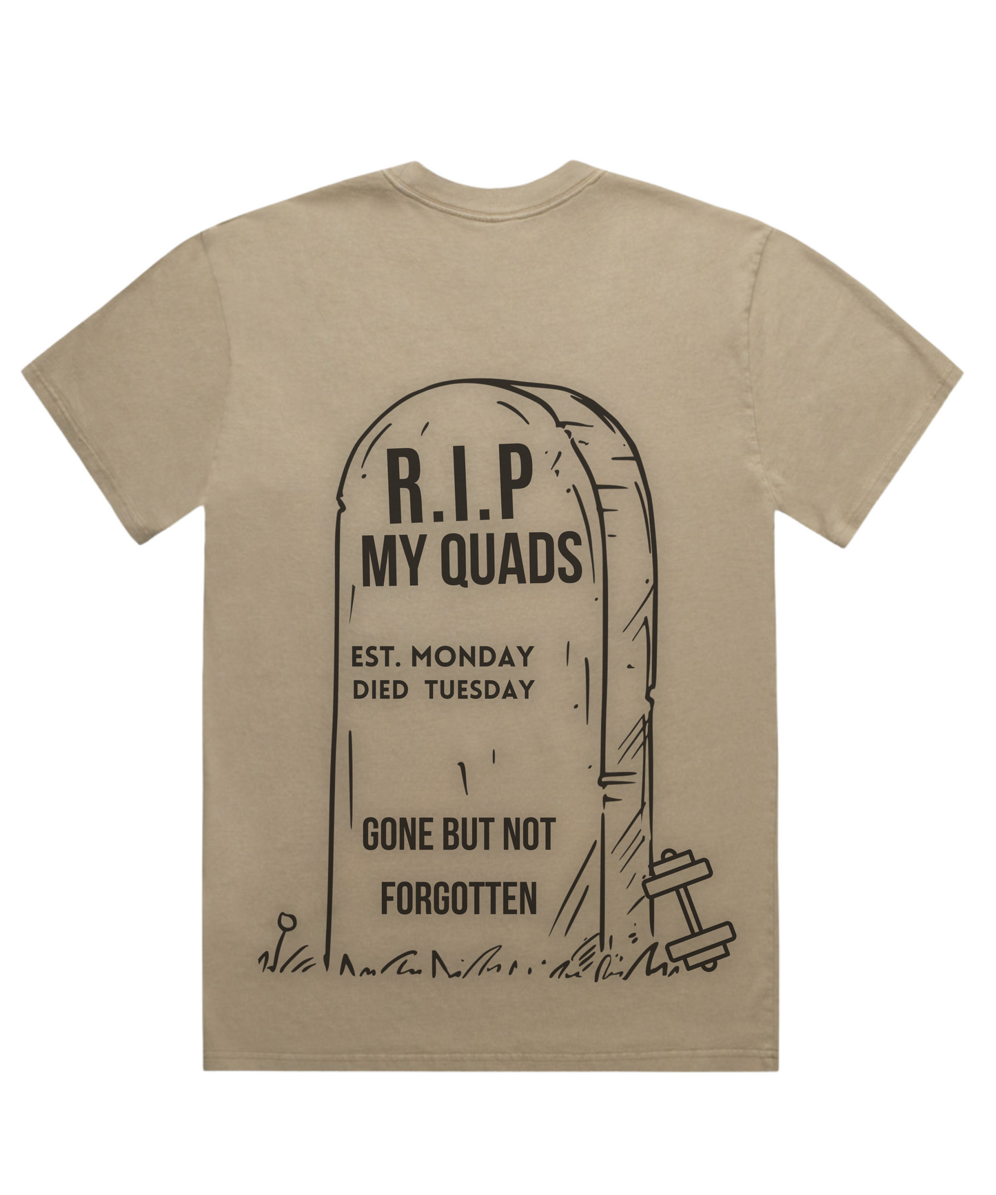”🪦 RIP MY QUADS”– Unisex Oversized Heavyweight Pumpcover Tee