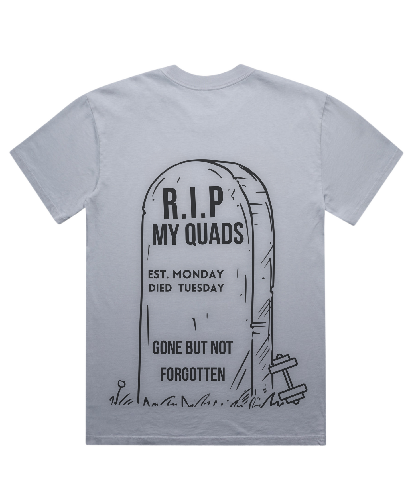 ”🪦 RIP MY QUADS”– Unisex Oversized Heavyweight Pumpcover Tee