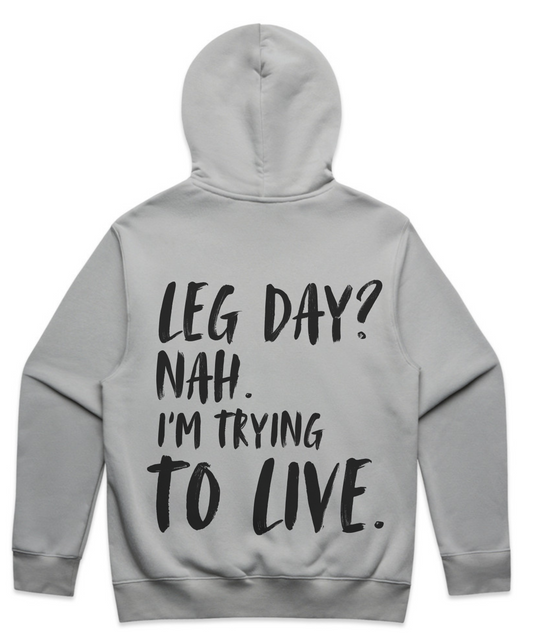 💀 LEG DAY? NAH. I’M TRYING TO LIVE - Unisex Oversized Pumpcover Hoodie