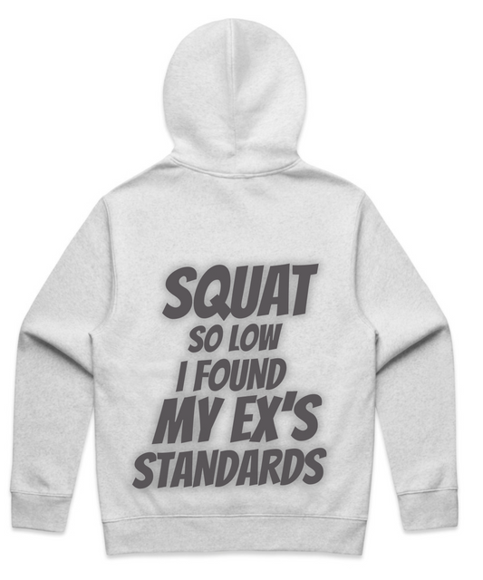 ”Squat So Low I Found My Ex’s Standards” - Unisex Oversized Pumpcover Hoodie